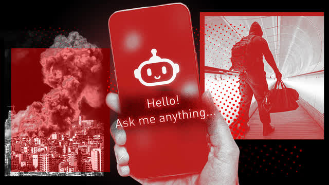 Illustration of a chatbot on a phone screen